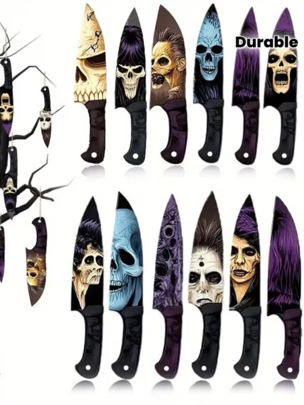 12pcs Dark Gothic Halloween Horror Knife Decor Hanging Prop for Haunted Houses